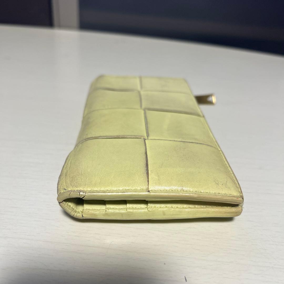 リ*コ様 ヴォッテガヴェネタイエローライムイエロー長財布中古カード入れか小銭入れ