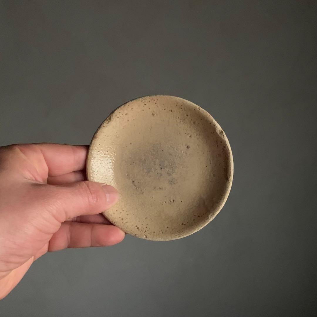 美濃 灰釉 小皿 江戸後期 古道具 アンティーク 古美術