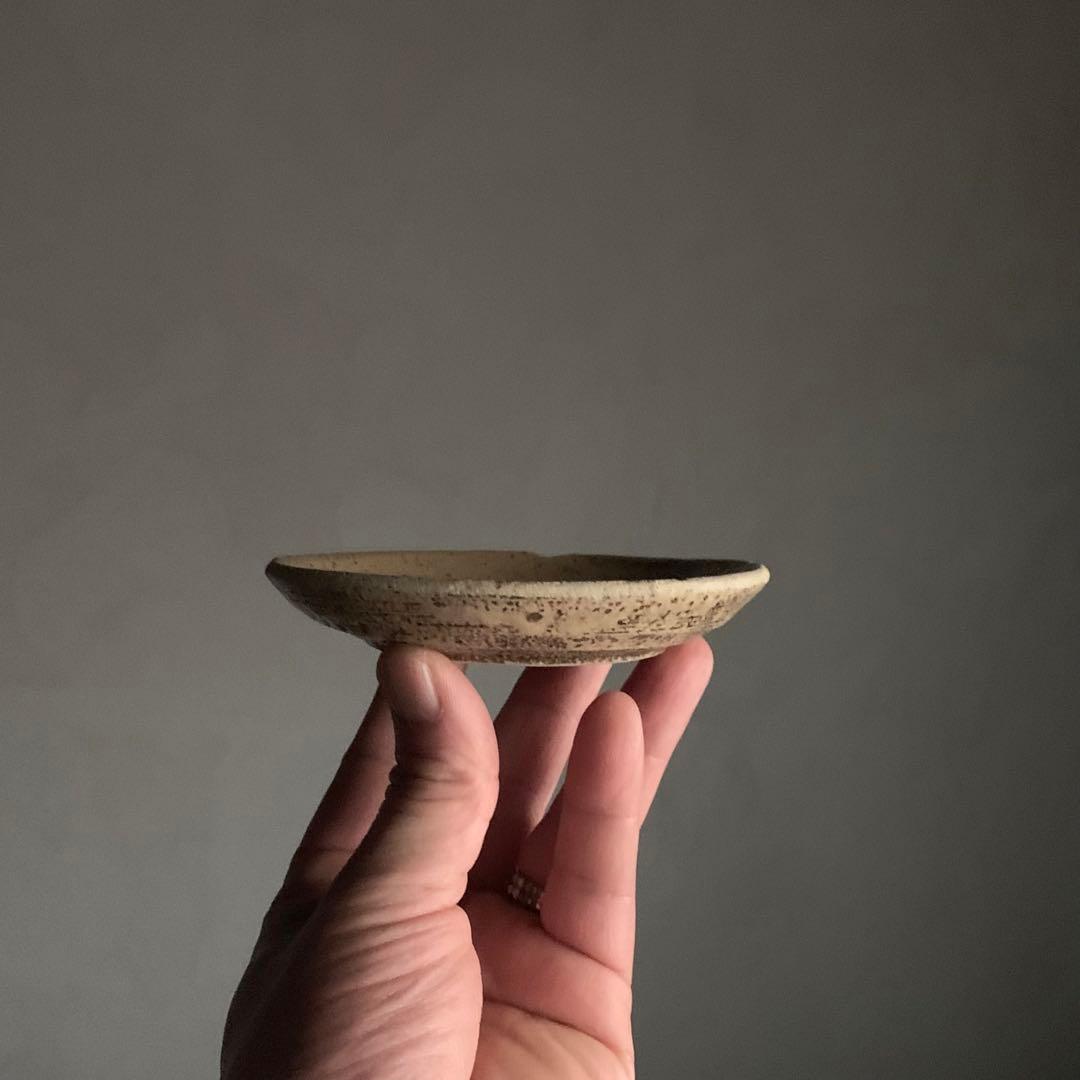 美濃 灰釉 小皿 江戸後期 古道具 アンティーク 古美術