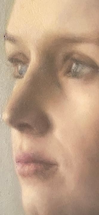 油絵。38cm x 30cm。特注額縁付き。