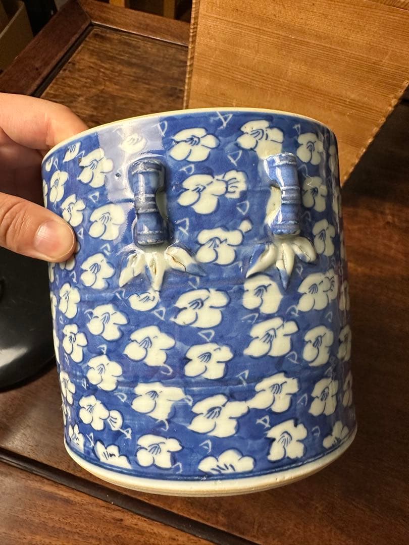 中国清時代　中国陶磁　染付　水指　骨董古美術　コレクション