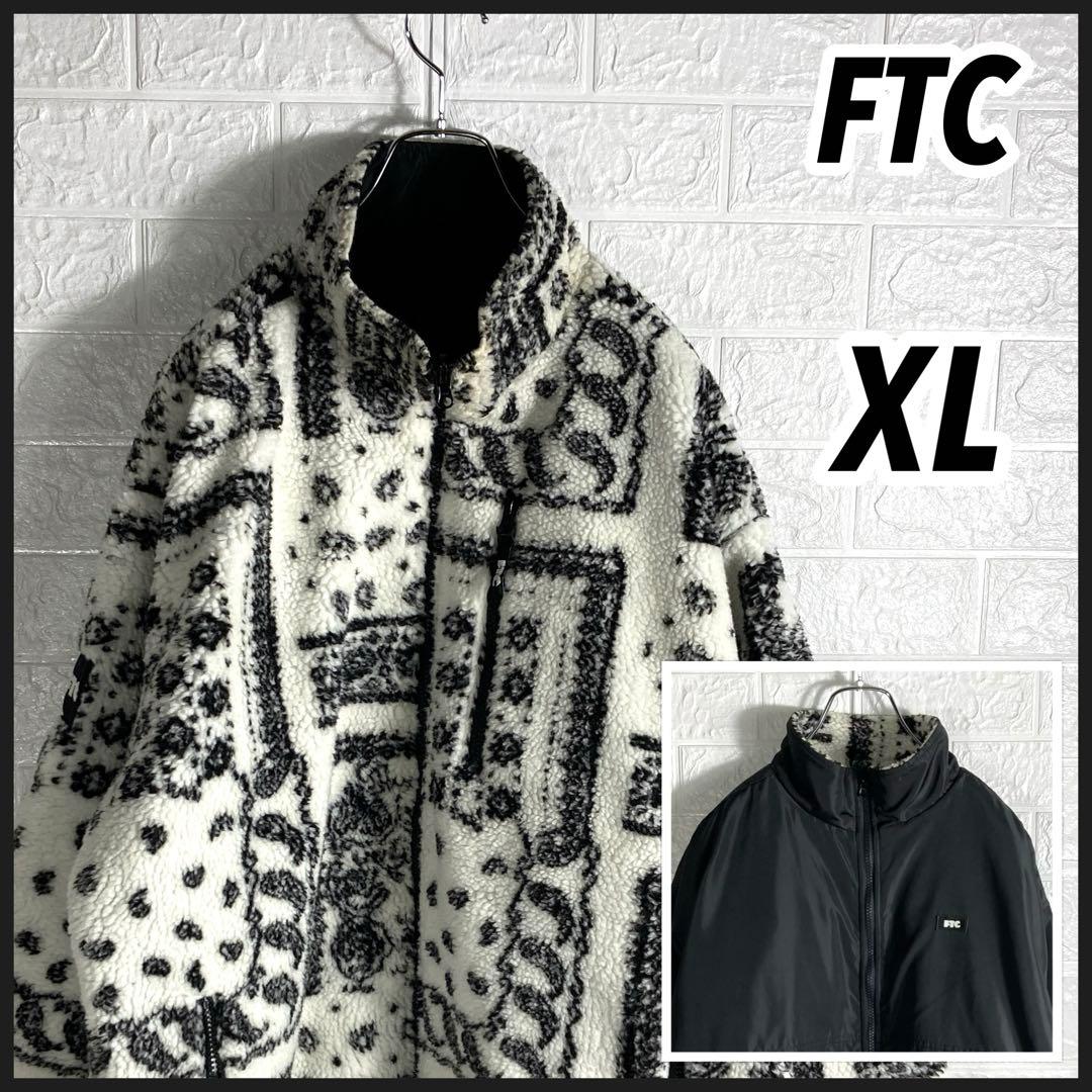 【希少XL】FTC エフティーシー ペイズリー リバーシブル ボアジャケット
