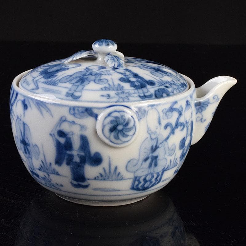 煎茶道具　平戸焼　染付　人物文　宝瓶　V　R9205