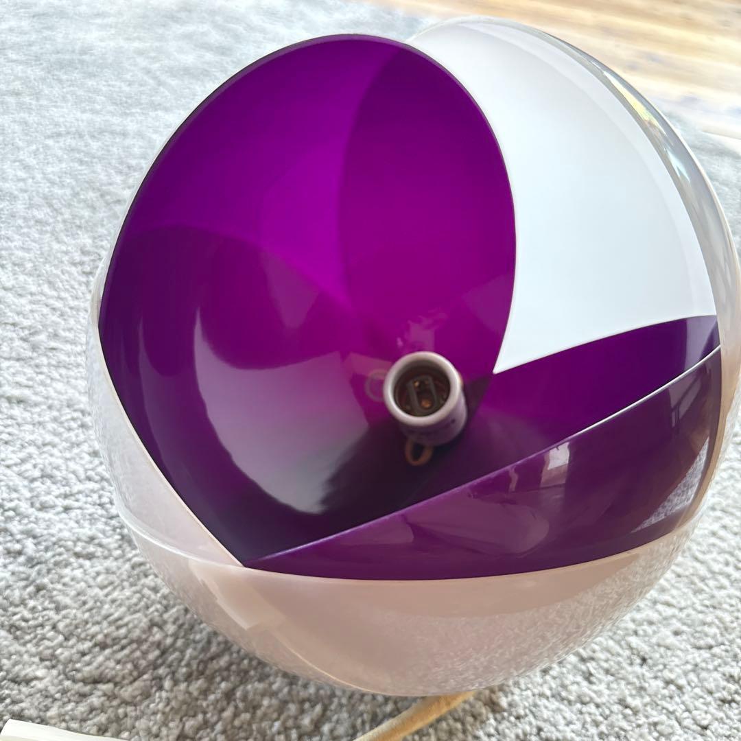 ペンダントライト チューリップ　電笠　白×紫　松下電工　昭和レトロPOP