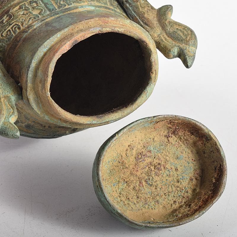 中国　古銅青銅　饕餮文　香炉　M　R8784