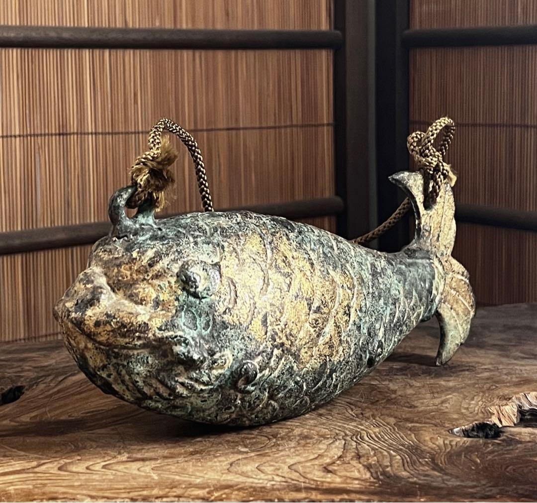 仏教美術 古青銅 鍍金 魚鼓 木魚 鳴物