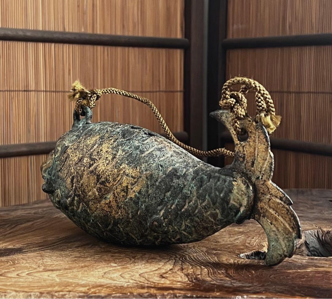 仏教美術 古青銅 鍍金 魚鼓 木魚 鳴物