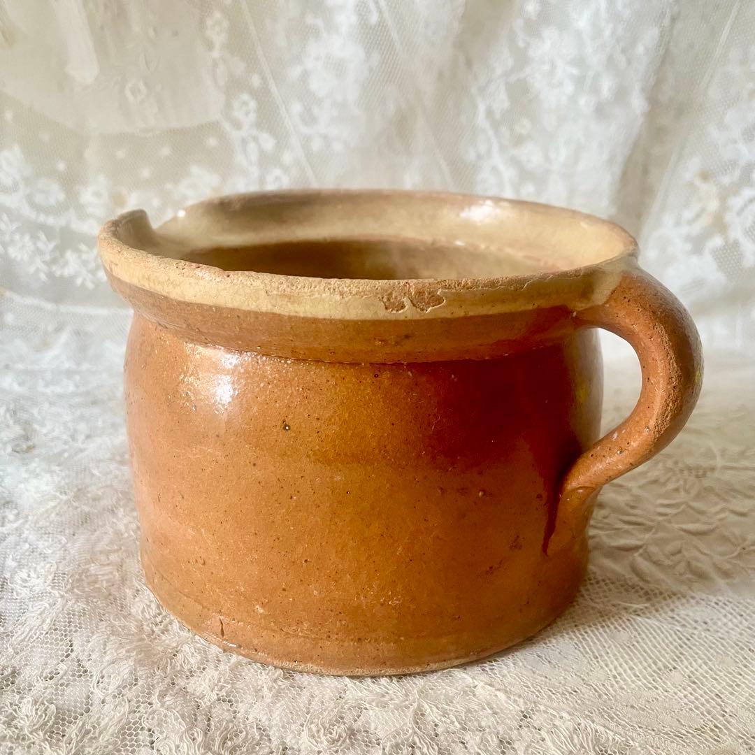 南仏陶器パテポット　コンフィ　フランスアンティーク　フラワーベース　ピシェジャグ