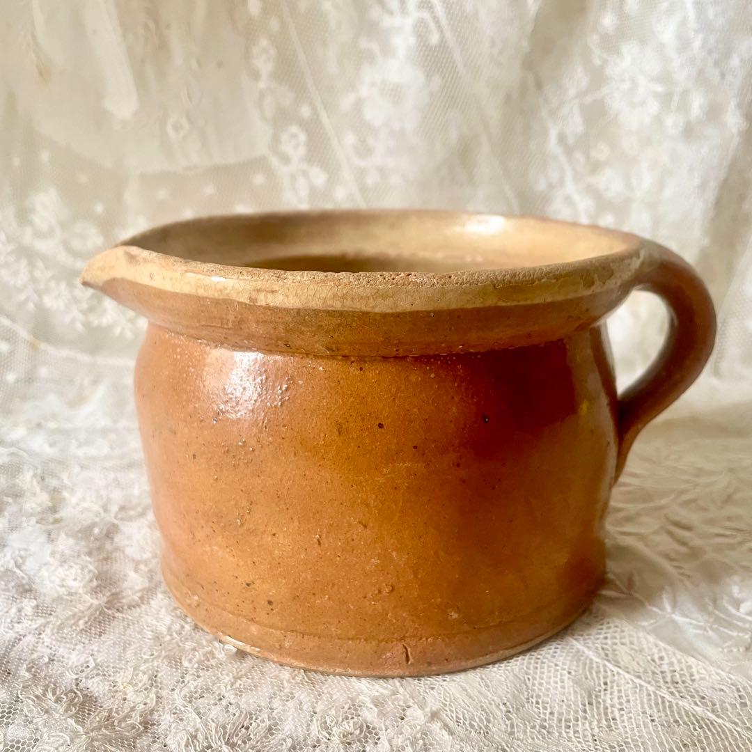 南仏陶器パテポット　コンフィ　フランスアンティーク　フラワーベース　ピシェジャグ