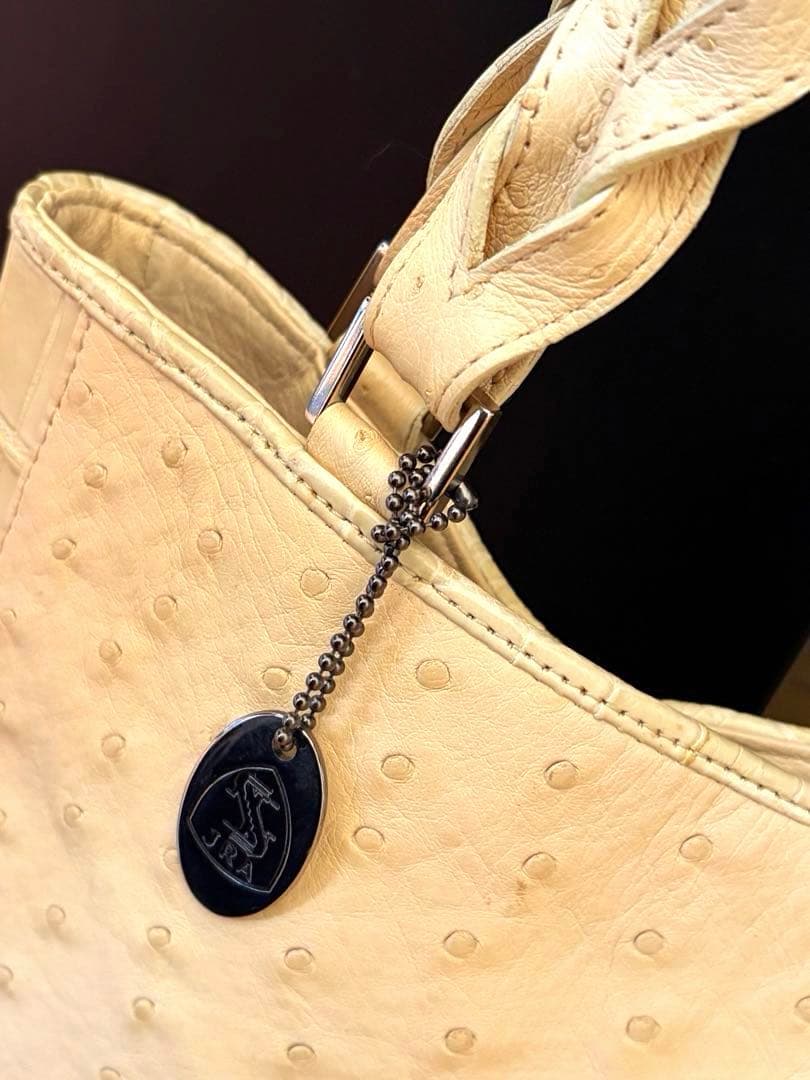 【希少色/レア】JRA公認 オーストリッチ クロコハンドバッグ日本製332