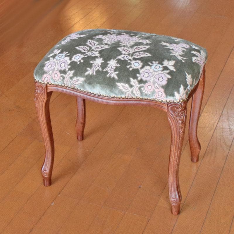 クラシック 金華山スツール グリーン オットマン 猫脚 602-450