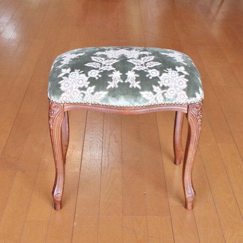 クラシック 金華山スツール グリーン オットマン 猫脚 602-450