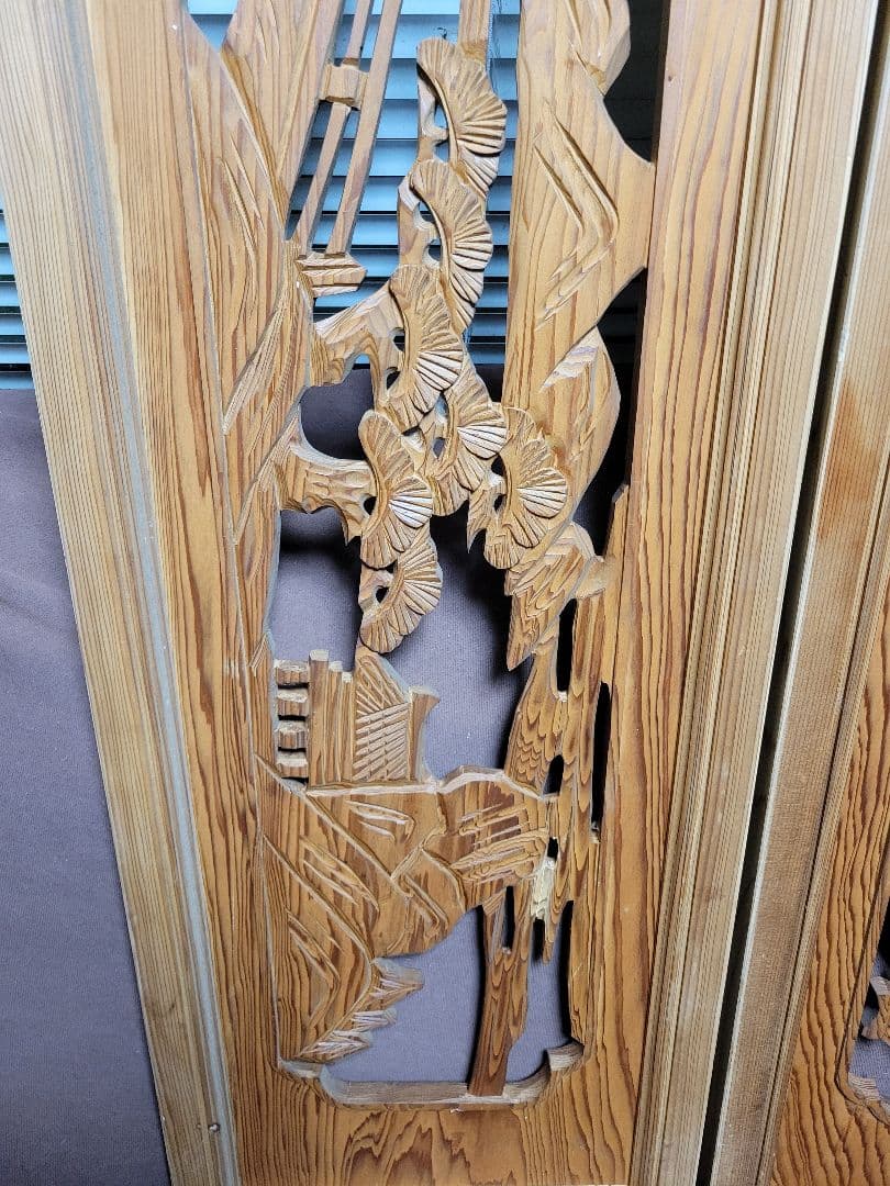 【欄間】なお様☆和室 昭和 木工彫刻 木工細工