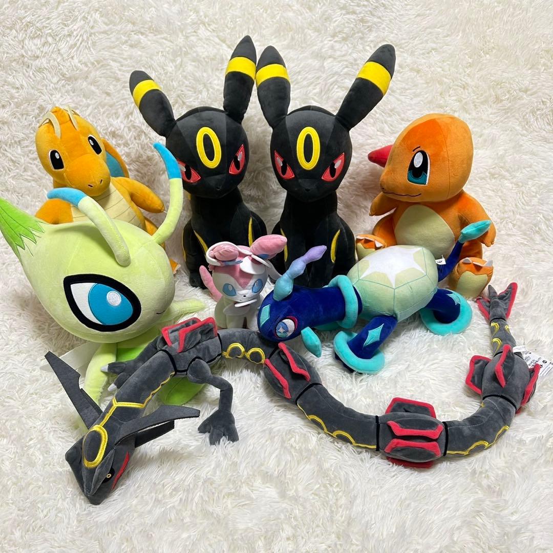 ポケモン　ぬいぐるみまとめ売り　ブラッキー　黒いレックウザ　8点セット