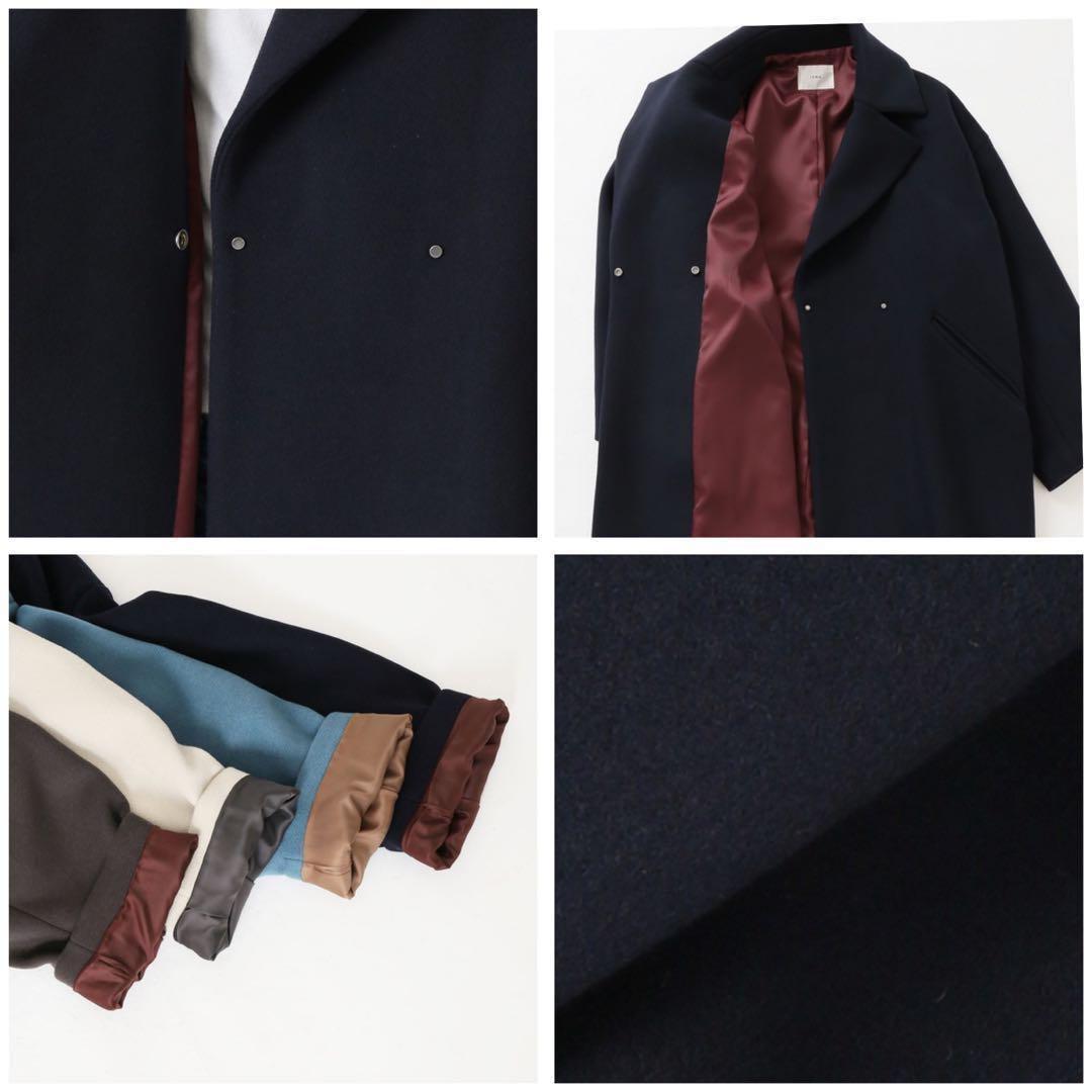 イエナ／極美品❤️人気定番MANTECOオーバーチェスターコート ネイビー38