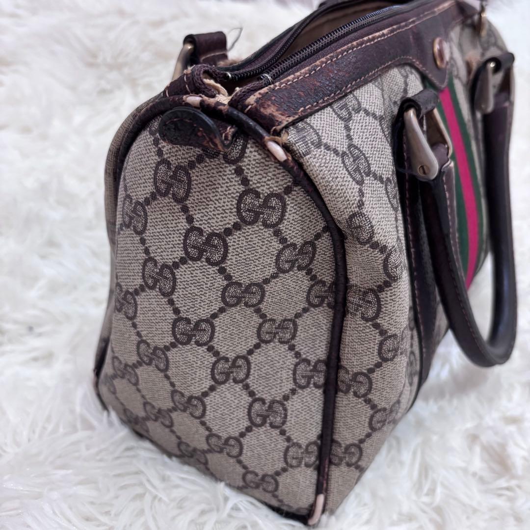 【GUCCI オールドグッチ】ミニボストン GG柄 シェリーライン