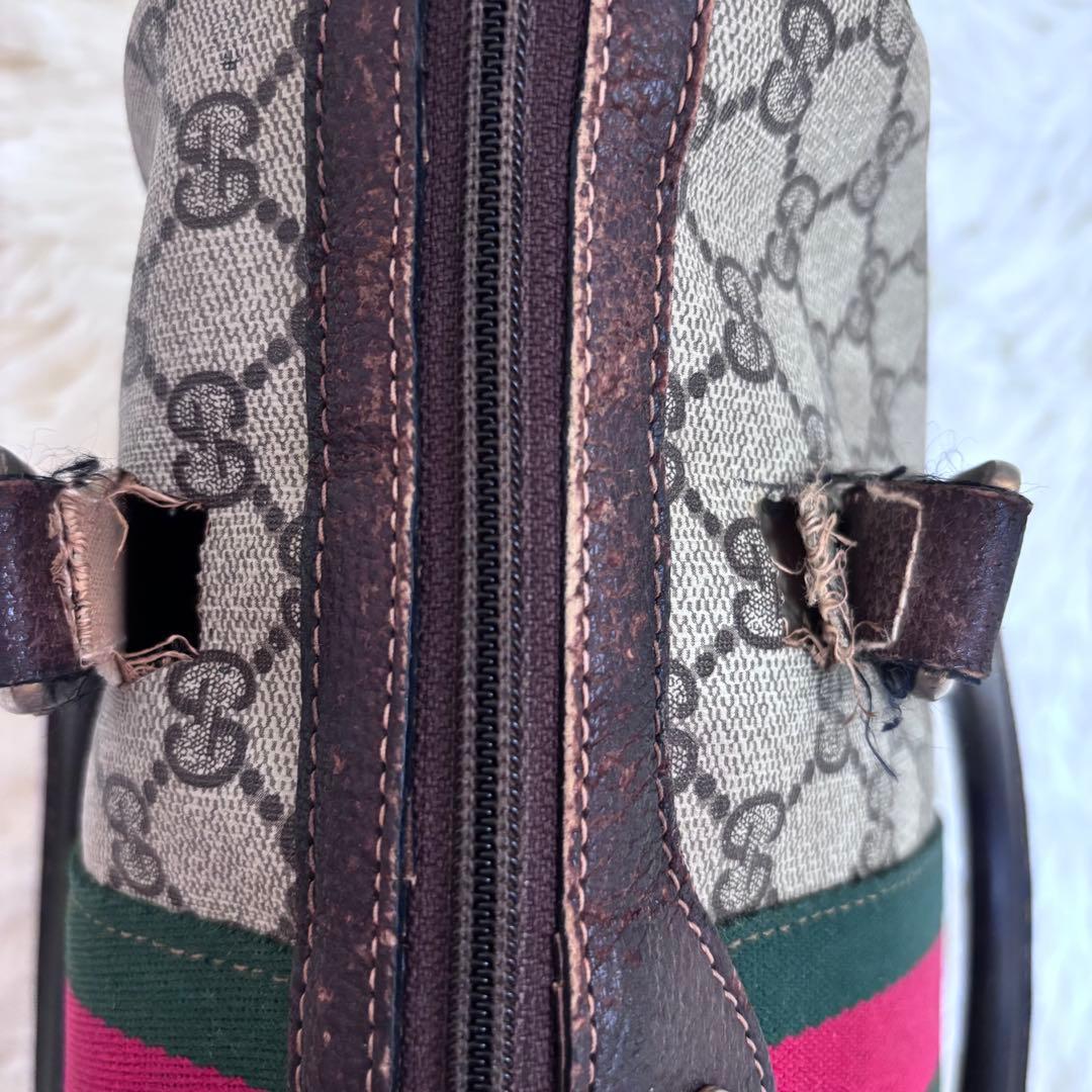 【GUCCI オールドグッチ】ミニボストン GG柄 シェリーライン
