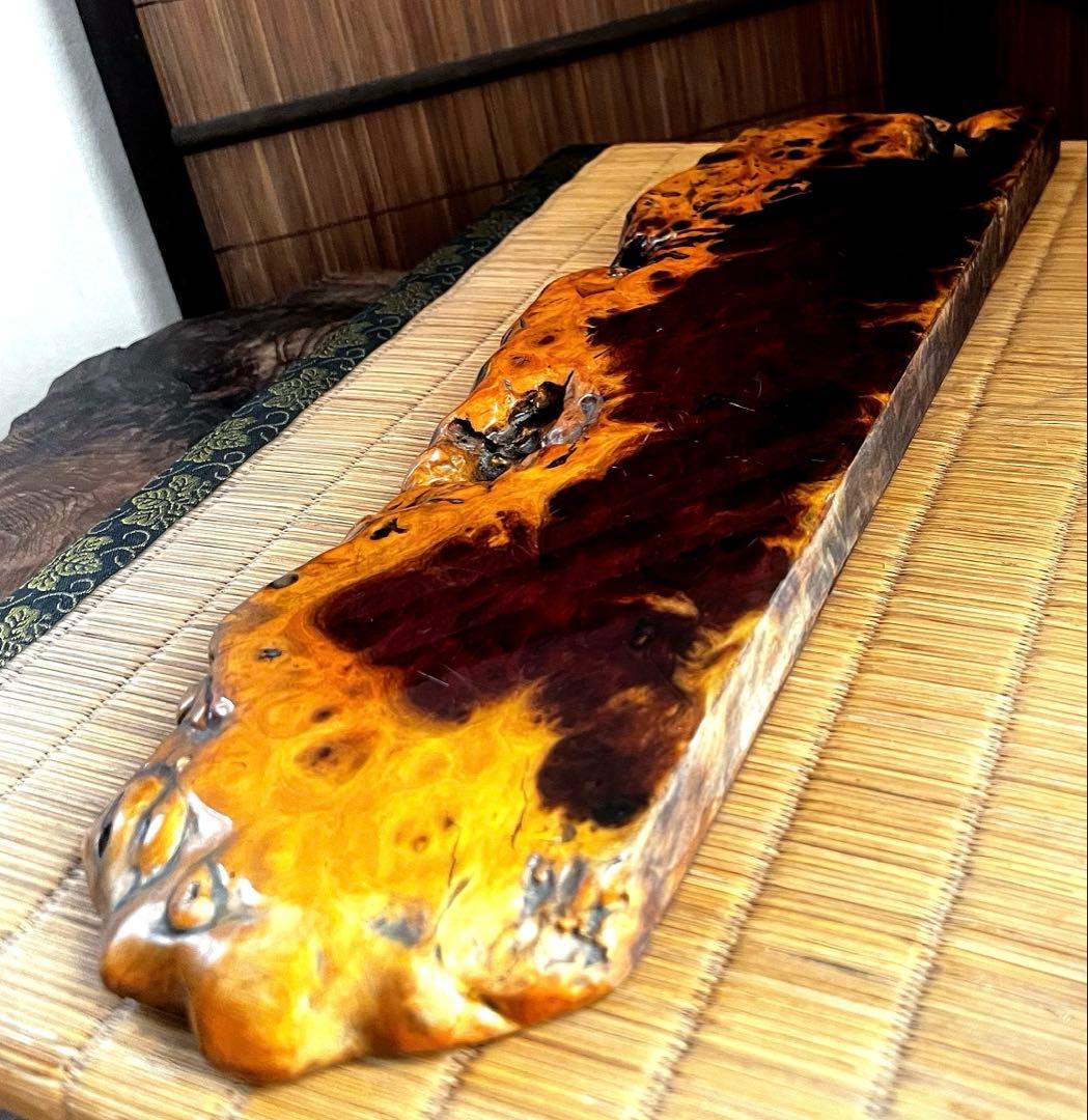 時代 花梨 玉杢 瘤 花台 香台 盆栽台 平台 約45㎝