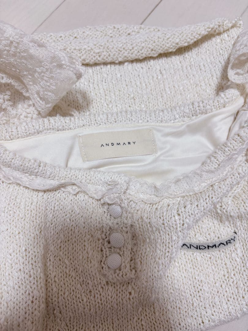 即日発送アイボリーCotton ribbon tank andmary