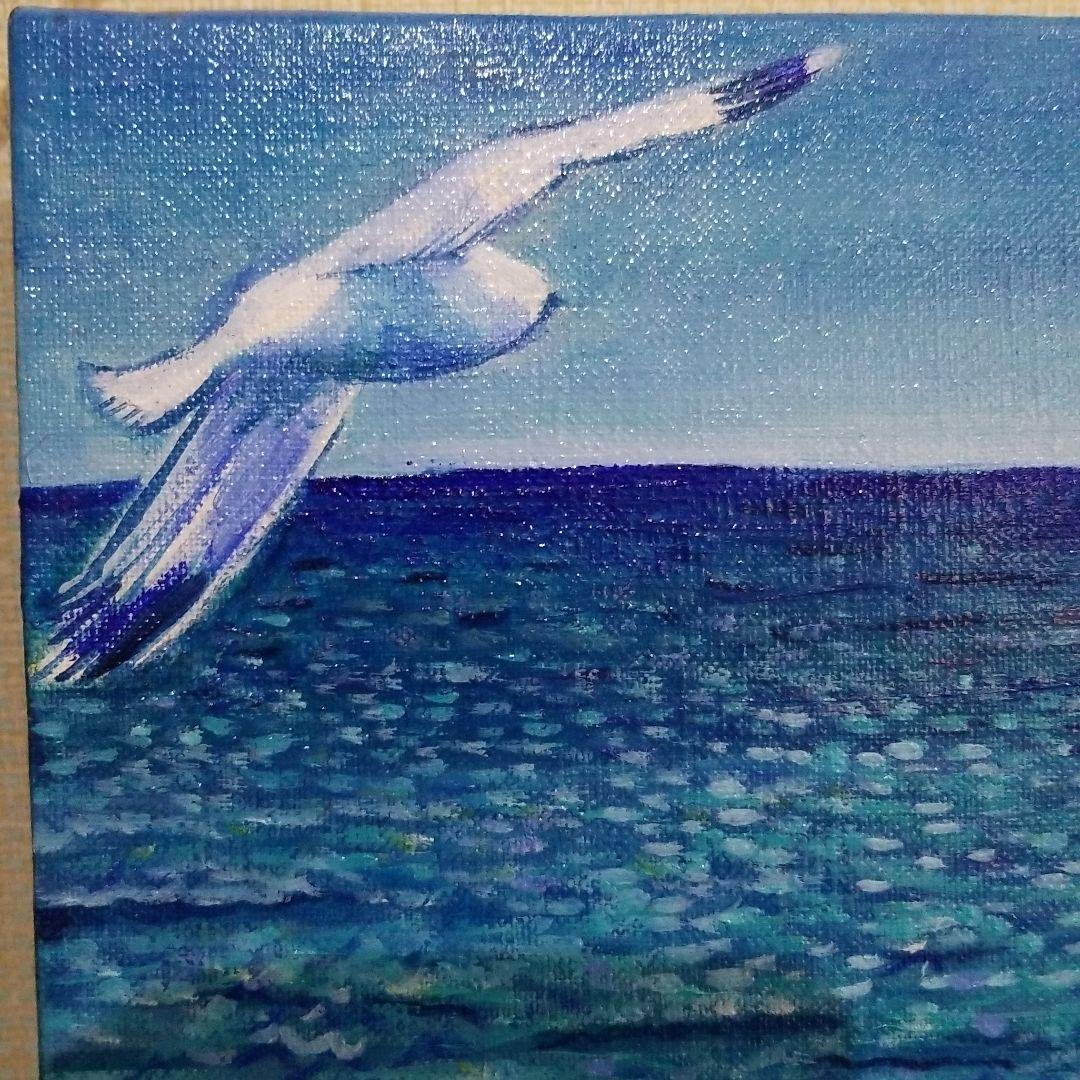 油絵　専用確認　海とカモメ