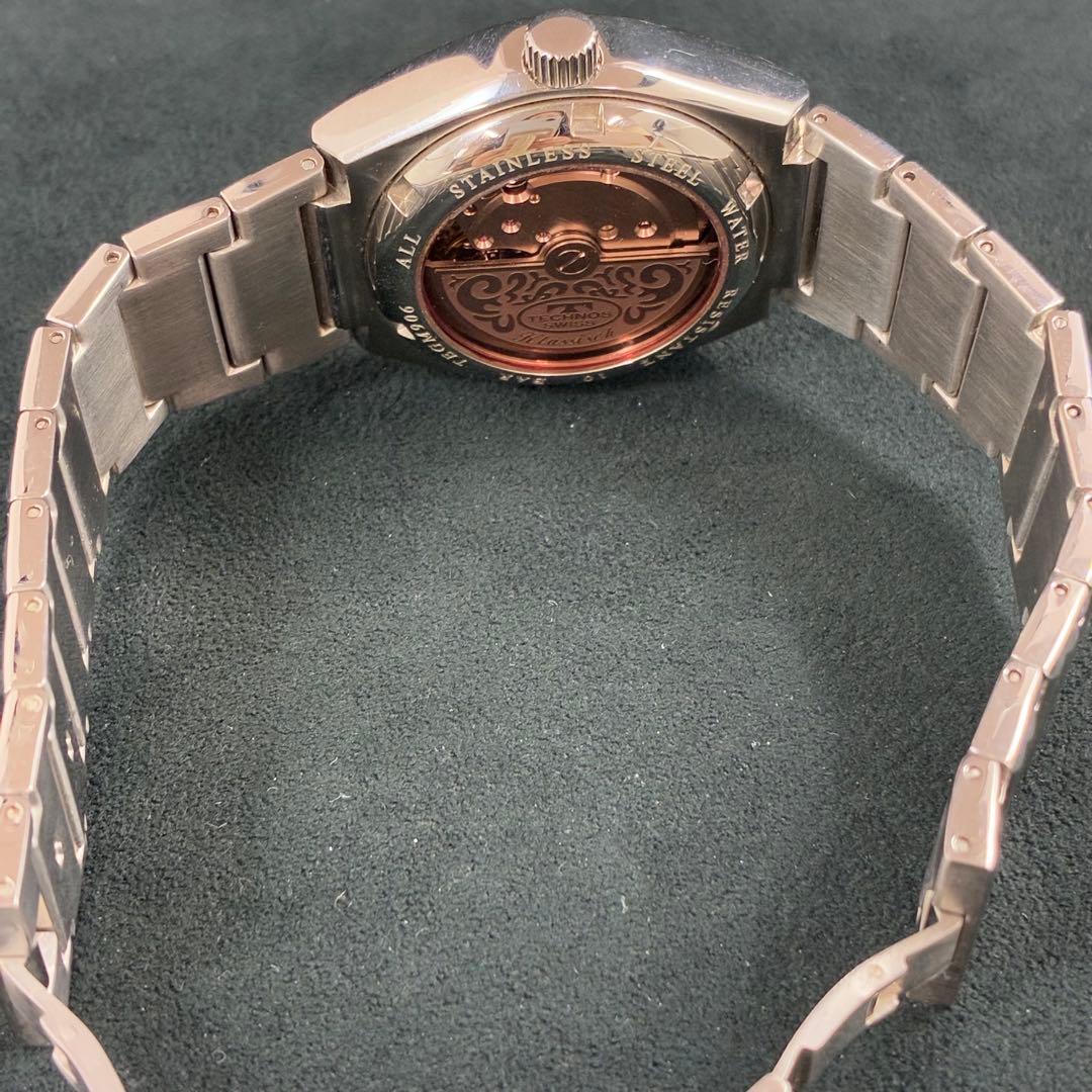 美品　オールドテクノス　スケルトン　ヨーロピアン オートマチック　メンズ　腕時計