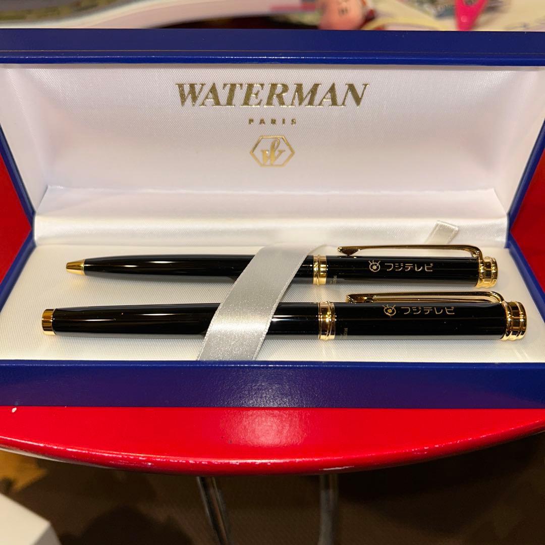 WATERMAN 万年筆　ボールペンセット　黒金フジテレビ