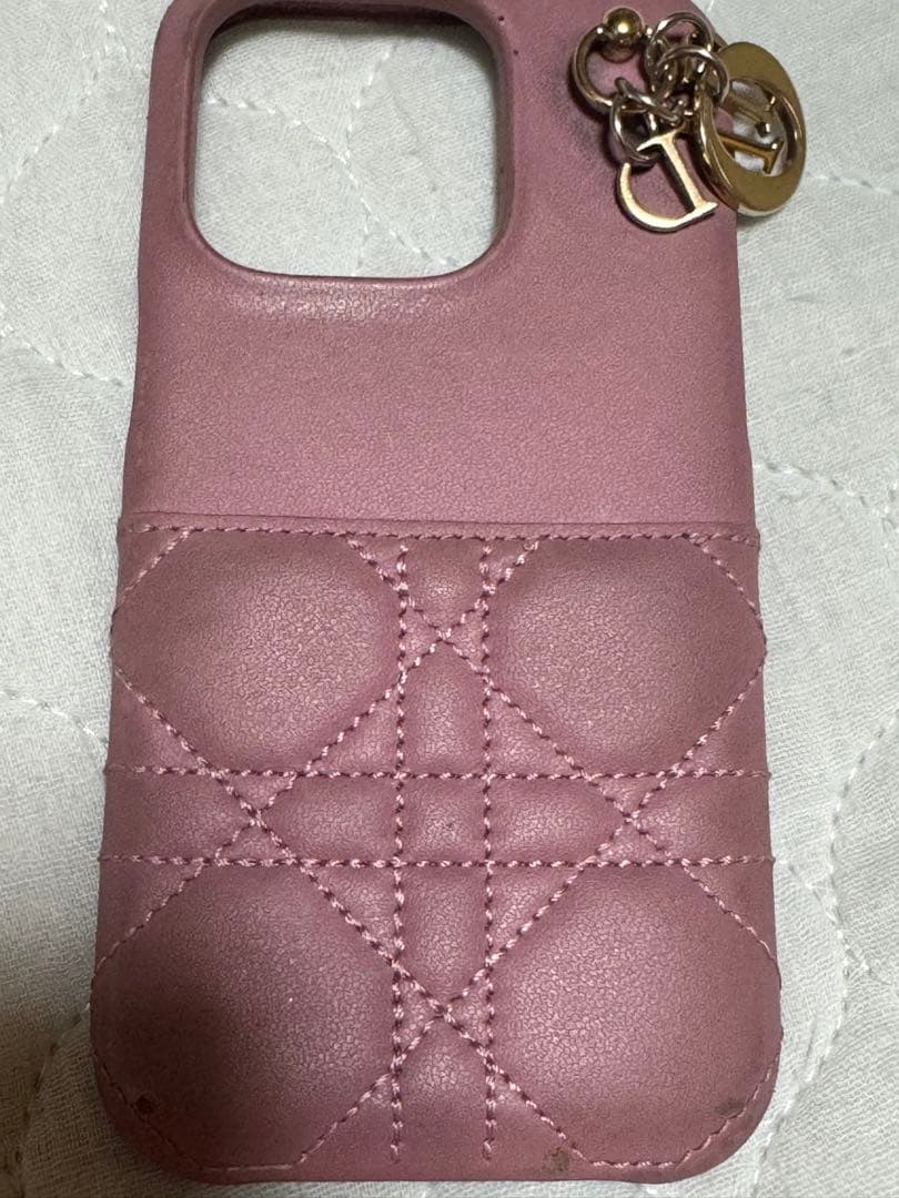 正規Christian Dior ピンク　ラムスキンiPhoneケース