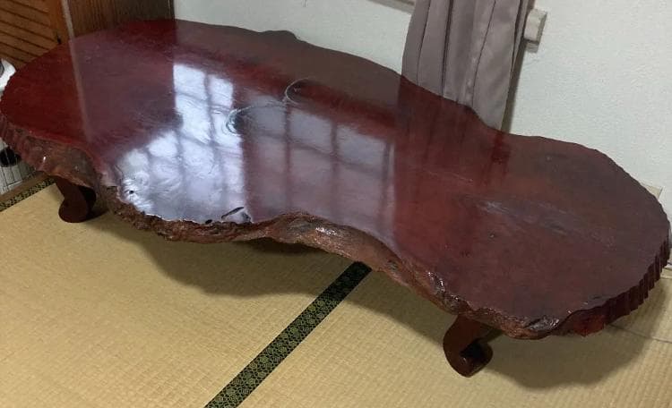 花梨　一枚板　テーブル　アンティーク レトロ　古民家　和室