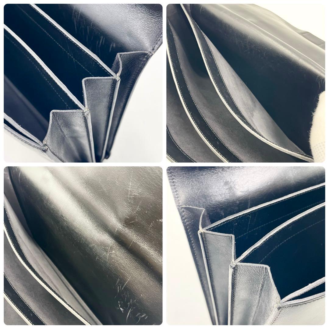 HERMES エルメス サックアデペッシュ41 ボックスカーフ ビジネスバッグ黒