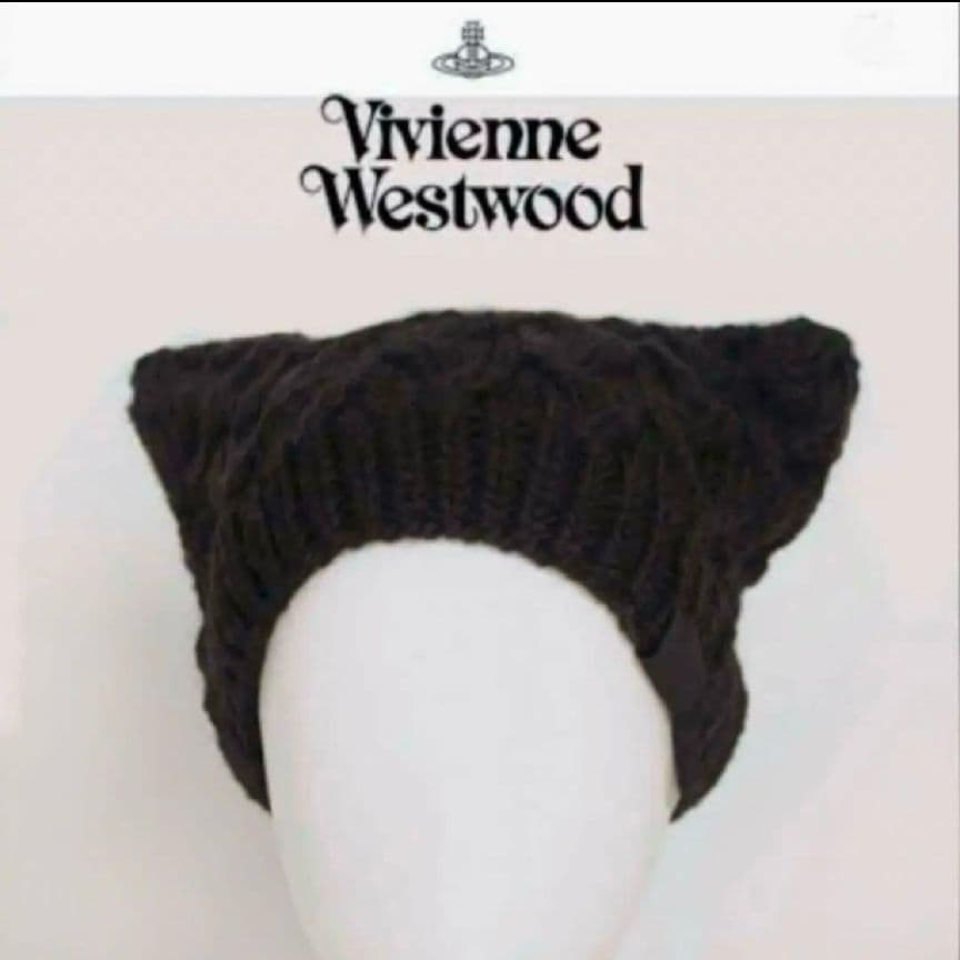 vivienne westwood 美品✨ 猫耳 ニット帽 ビーニー 黒
