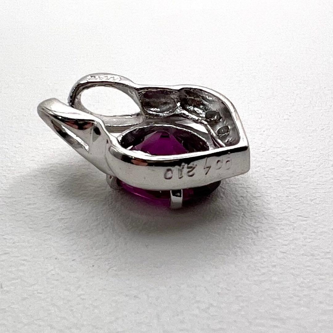 プラチナpt900 ペンダント ガーネット2.1ct ダイヤ 3.51 g