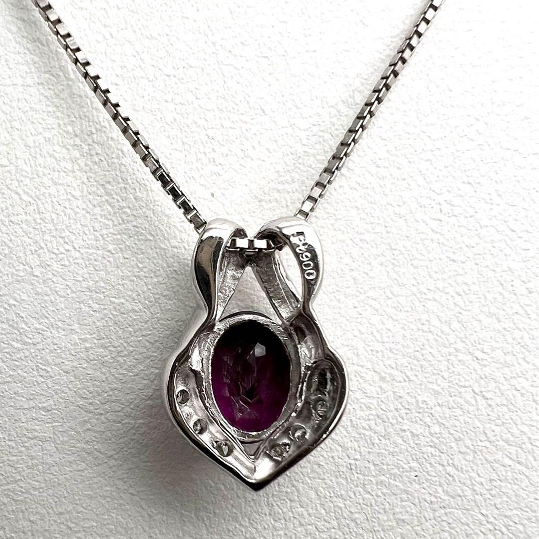 プラチナpt900 ペンダント ガーネット2.1ct ダイヤ 3.51 g