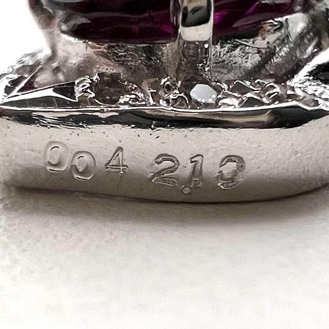 プラチナpt900 ペンダント ガーネット2.1ct ダイヤ 3.51 g