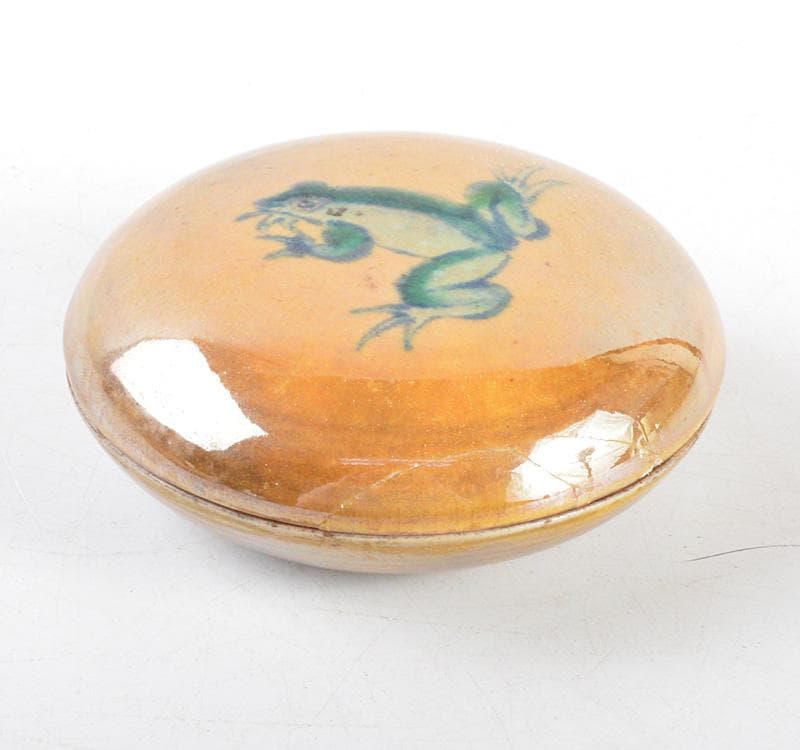 茶道具　九谷焼　蛙香合　時代箱　M　R4779