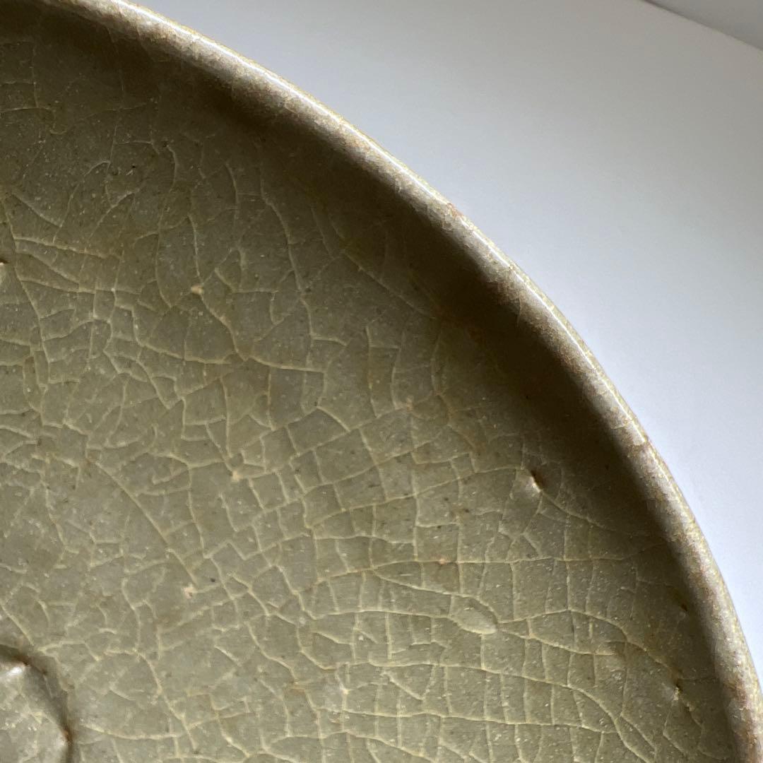 16世紀高麗青磁　蓮陽刻文鉢　口径16㎝　東Y7-1003☆2F