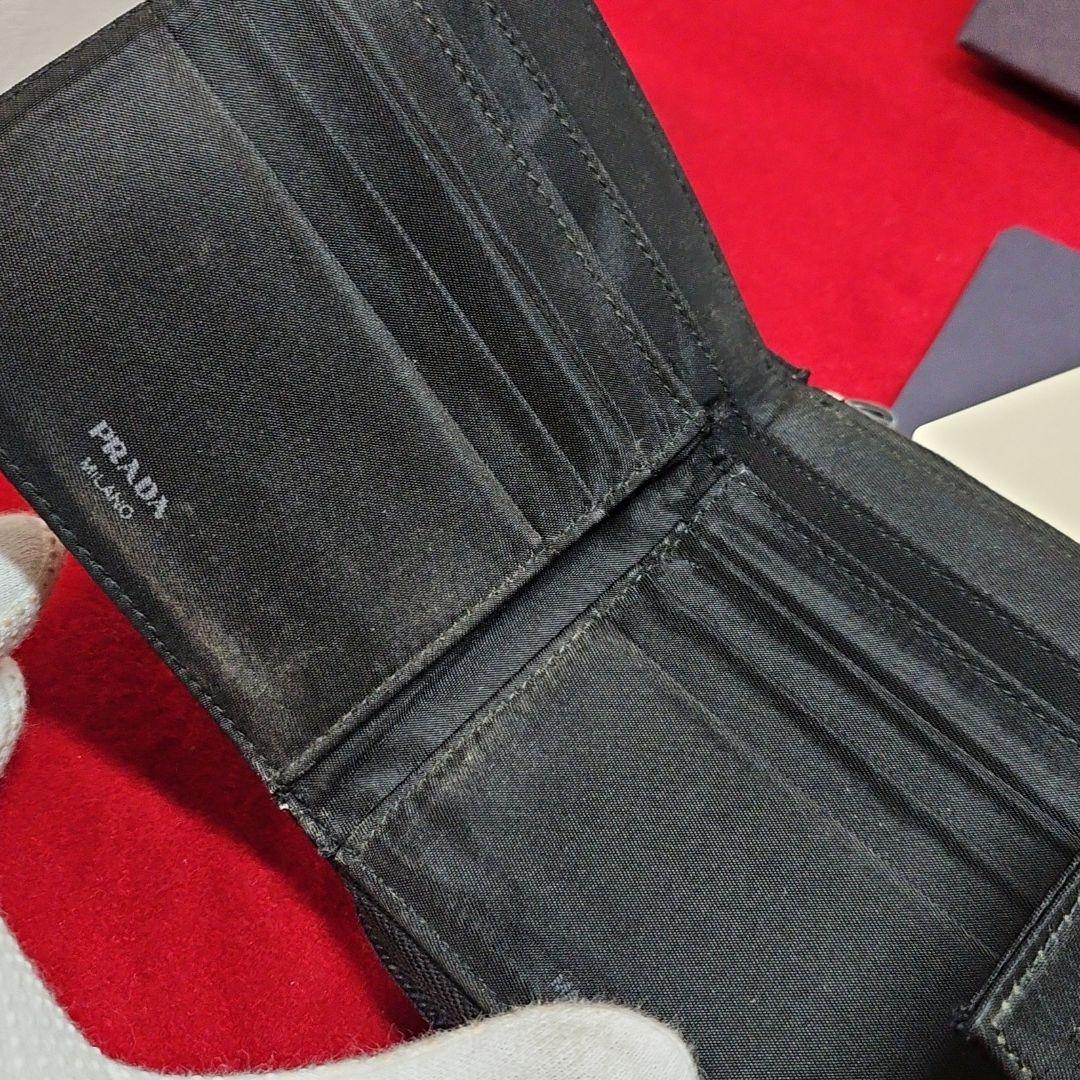 PRADA プラダ 二つ折り財布 ステートナイロン 三角ロゴ ラウンドファスナー