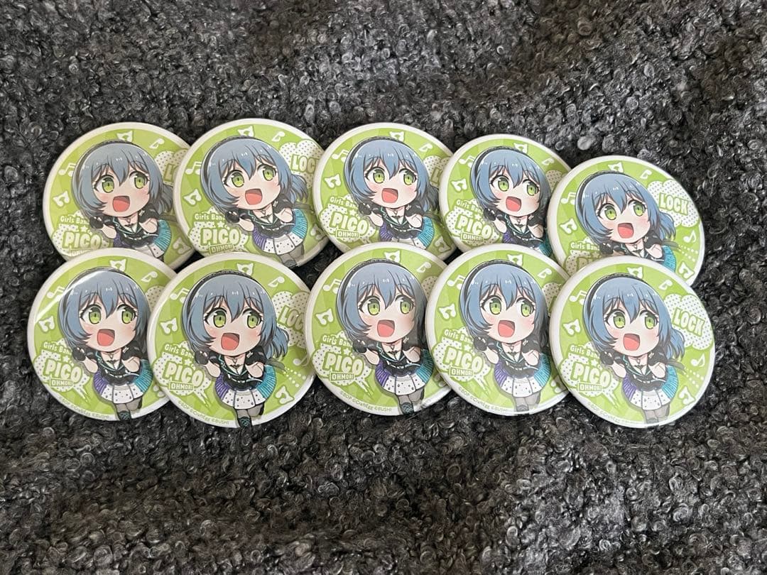 バンドリ ロック 朝日六花 ガルパピコ 大盛り 缶バッジ ピコ 10点