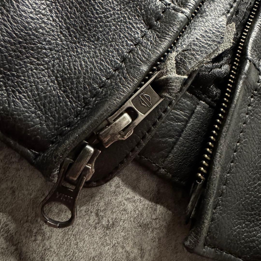 【希少品】harley-davidson L ライダースジャケット　牛革　黒