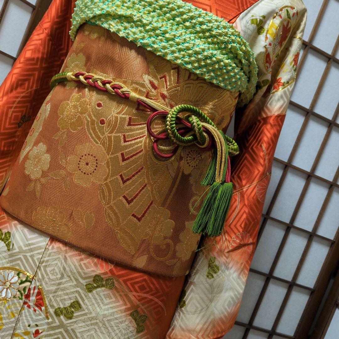 161センチ格式ある振袖帯セット　　正絹