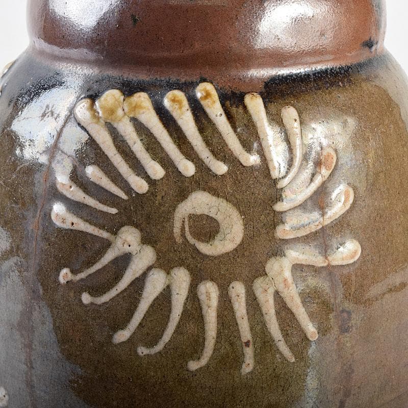 桂又三郎極め　江戸中期　古丹波　白釉花文徳利　V　R7664B