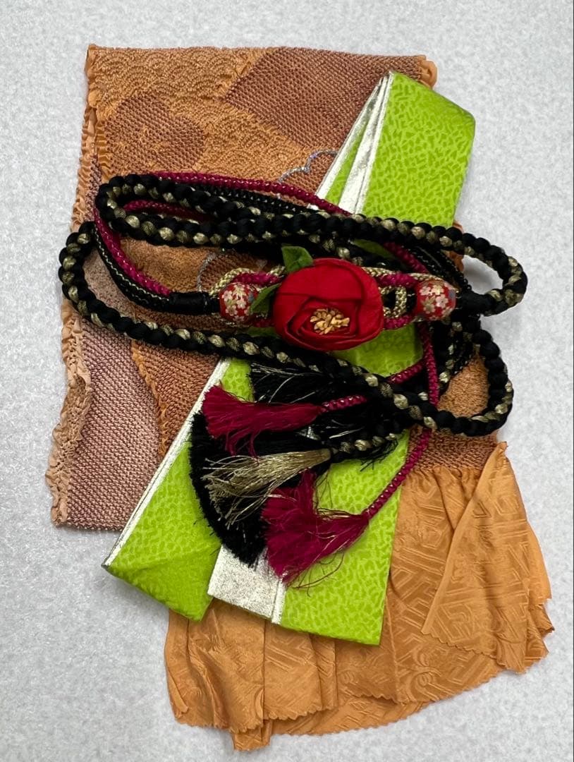 振り袖　フルセット　長襦袢付　金彩加工　振り柄有　成人式　美品　699