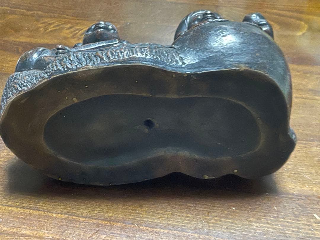 恵比寿大黒 七福神 置物 オブジェ 銘あり 約4kg 高さ18cm 幅23cm