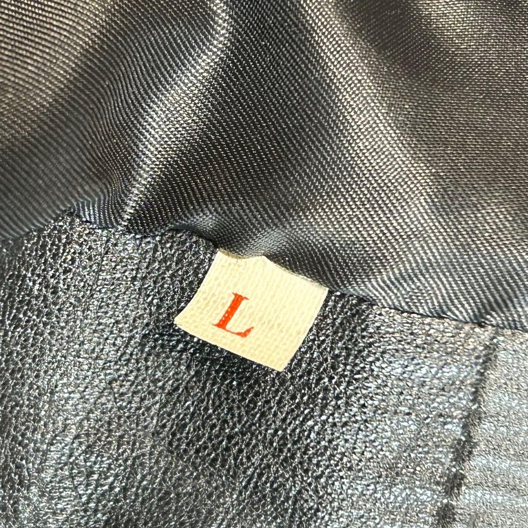 m*1様 MA-1タイプ　レザージャケット　シングルレザージャケット　Lサイズ