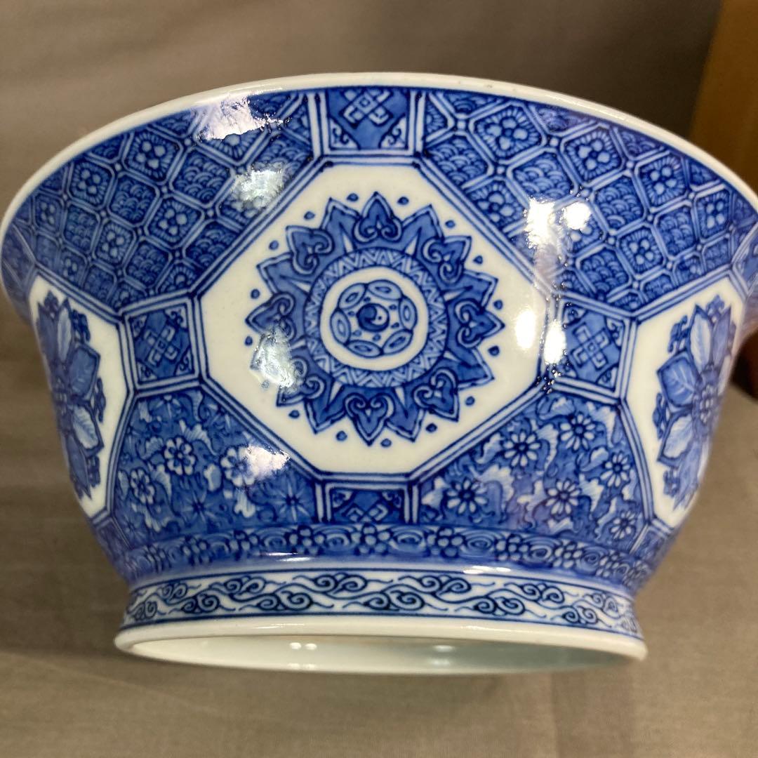 【源右衛門】古伊万里の伝統　日本名窯　舘林源右衛門作　染錦花唐草龍鳳凰見込文　鉢