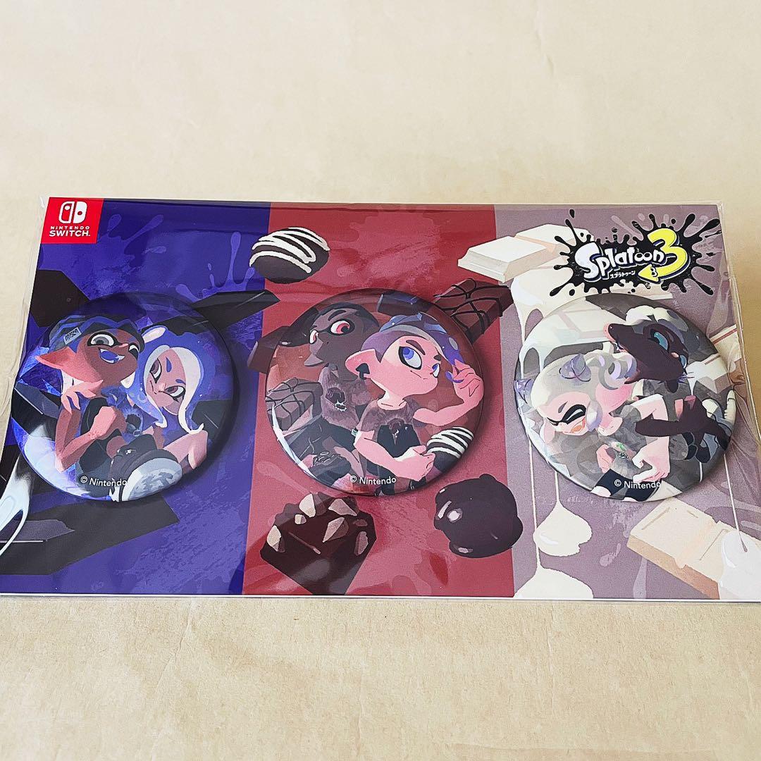【新品・未開封】スプラトゥーン3 チョコレートフェス 缶バッジ3種 レア