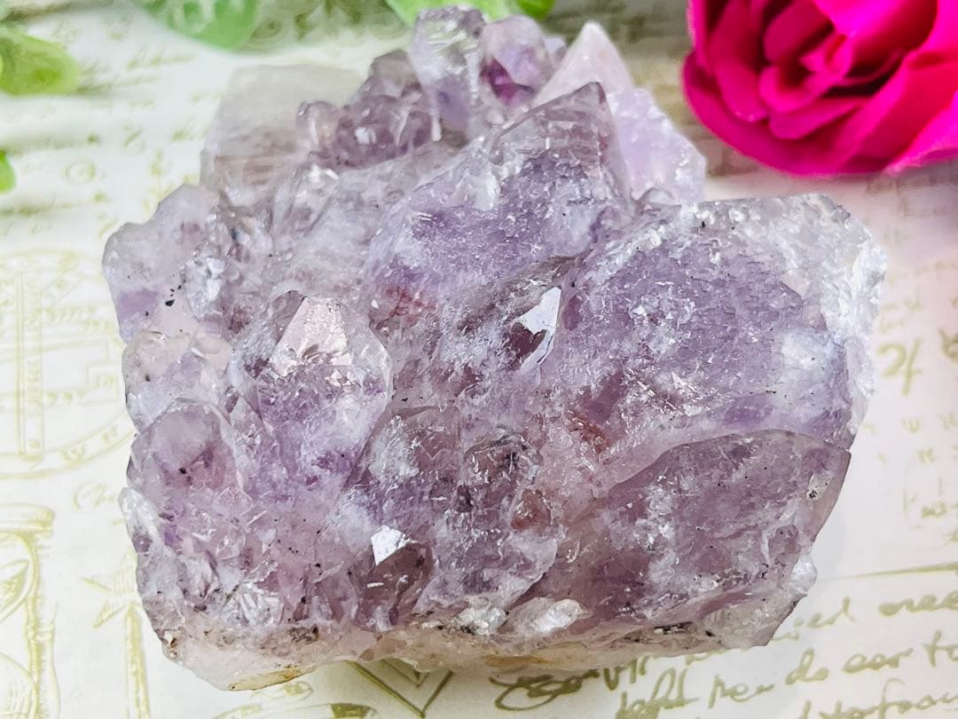 エッチドクォーツ　涅槃水晶　アメジスト　クラスター　原石　蝕像　紫水晶