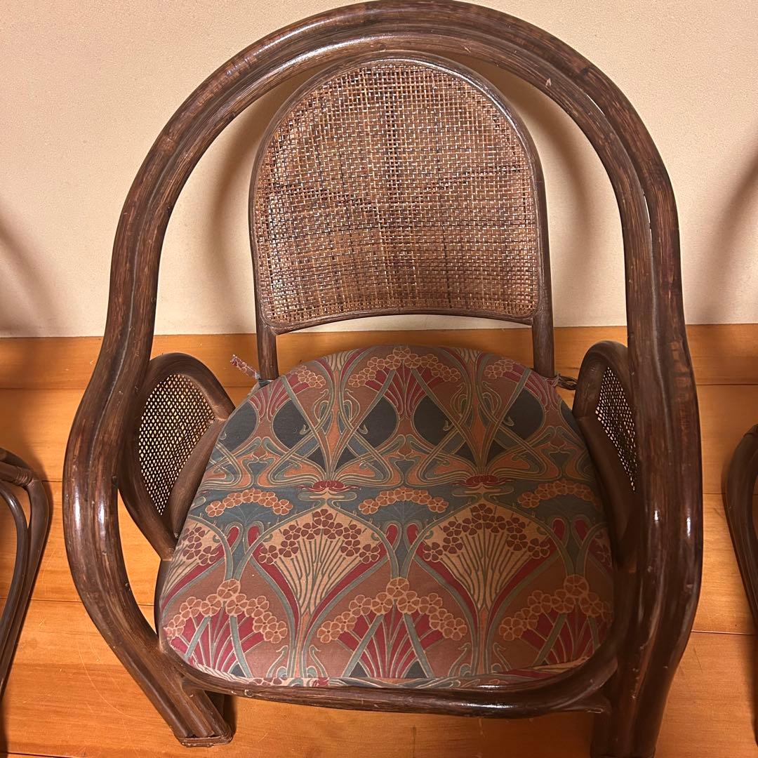 ラタン　1人掛け座椅子(×3)