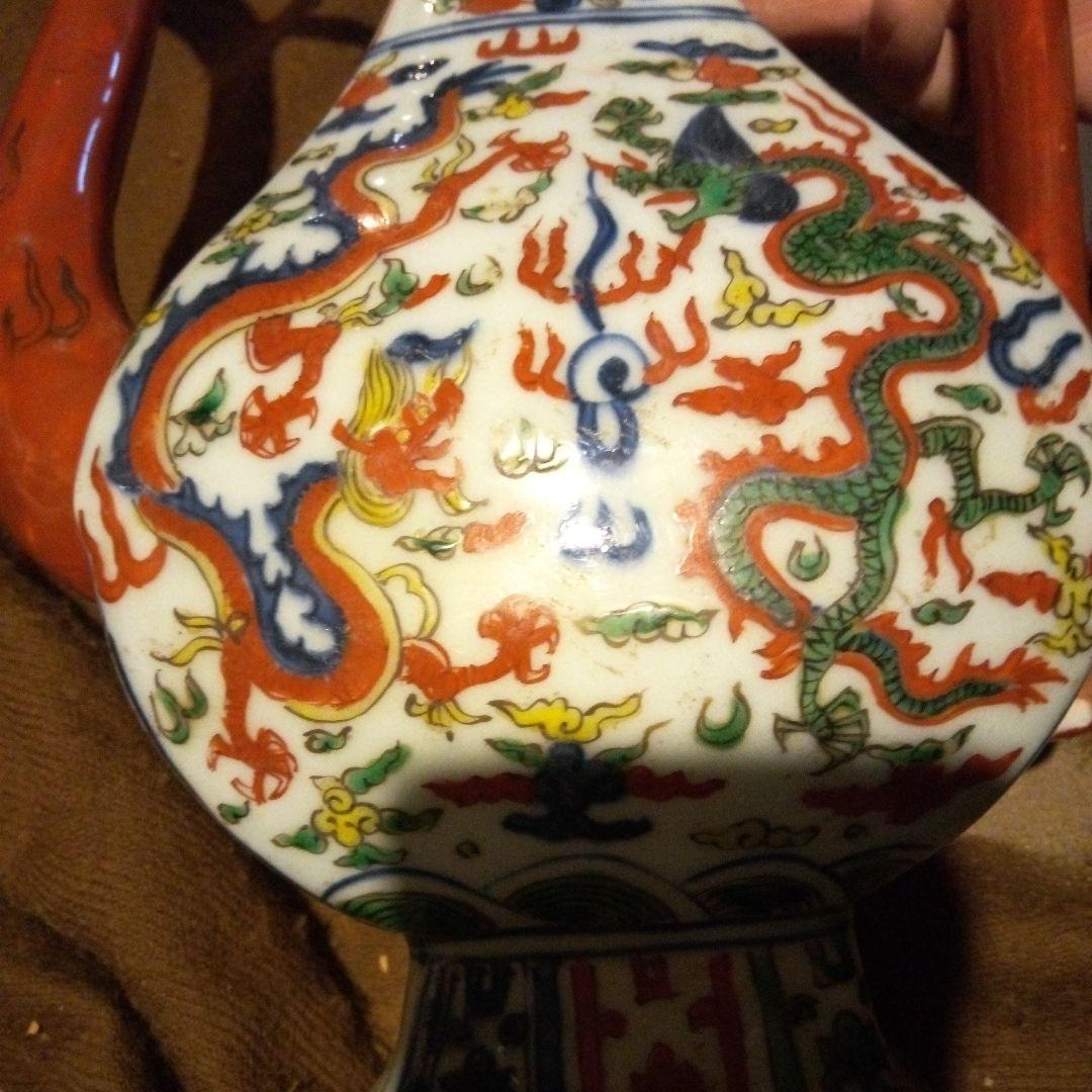 中国陶磁器　明万暦赤絵　水注