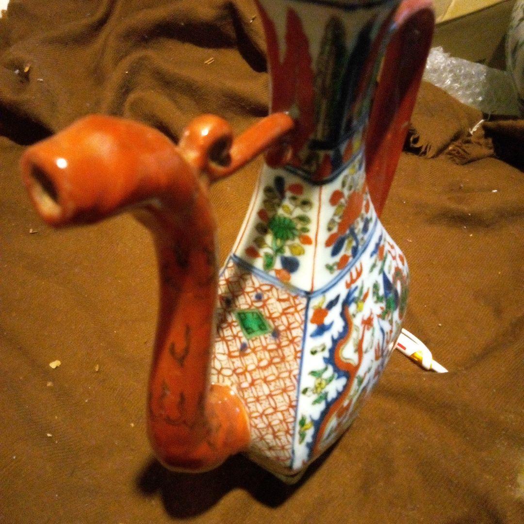 中国陶磁器　明万暦赤絵　水注