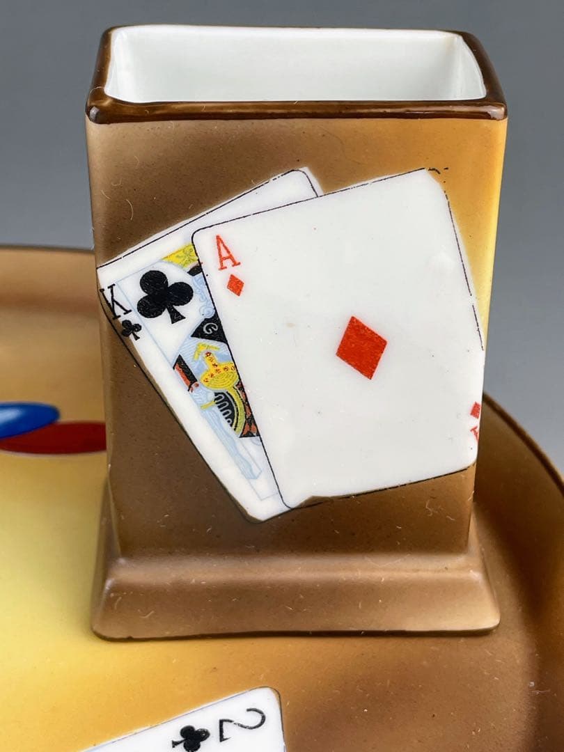 【希少】オールドノリタケ トランプ紋 タバコ入れ マッチホルダー トレイ